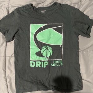 Old Navy Black Tee with Mint Green Basketball Graphic